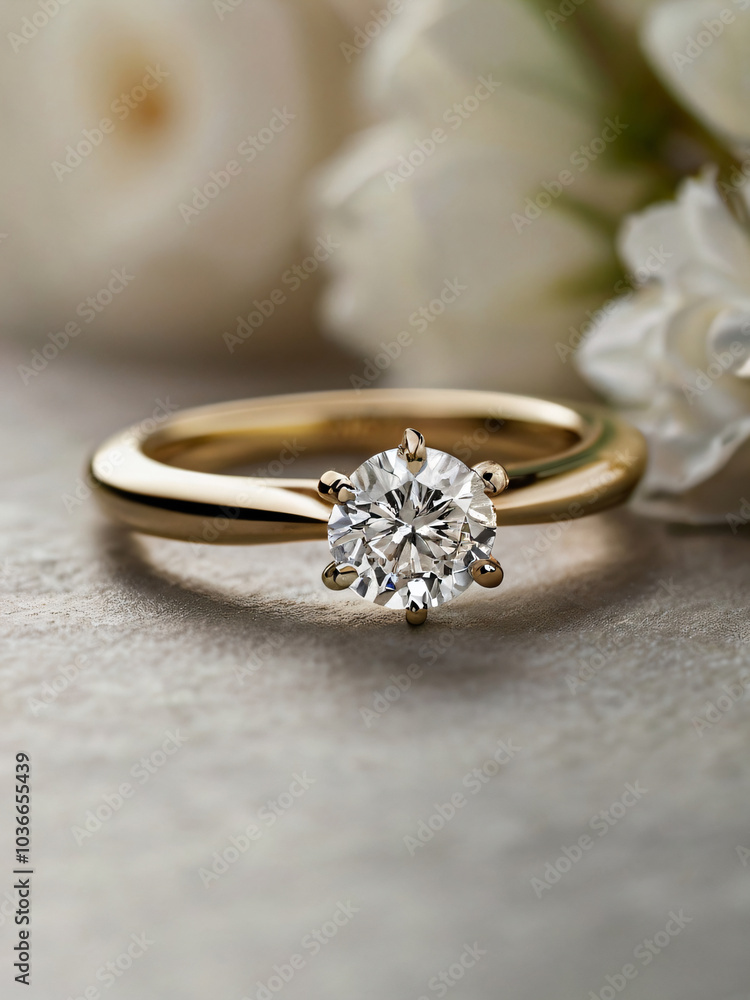 A wedding ring with a sparkling diamond. A wedding ring with a sparkling diamond.
