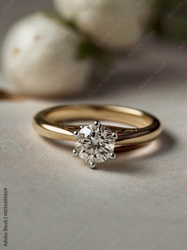 A wedding ring with a sparkling diamond. A wedding ring with a sparkling diamond.
