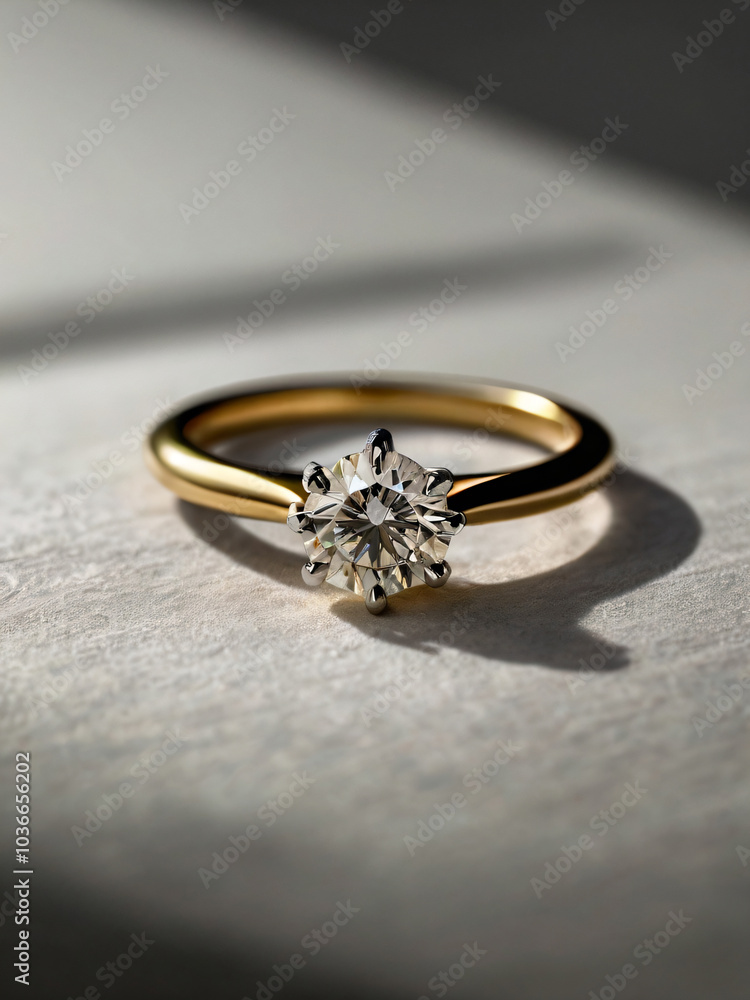 A wedding ring with a sparkling diamond. A wedding ring with a sparkling diamond.