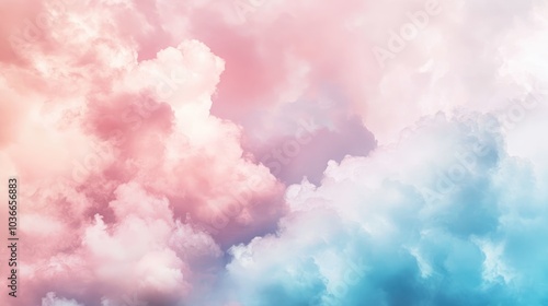 Delicate pastel clouds merge beautifully in a tranquil sky at dawn, evoking calm and wonder