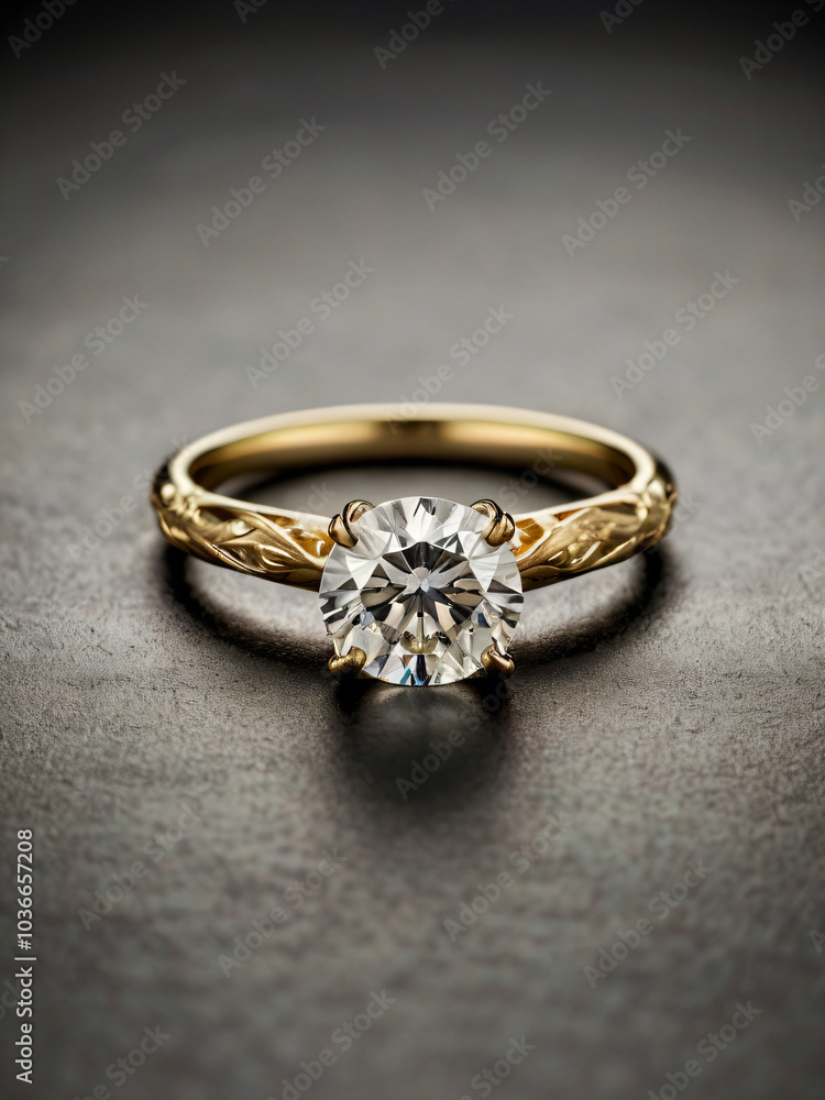 A wedding ring with a sparkling diamond. A wedding ring with a sparkling diamond.