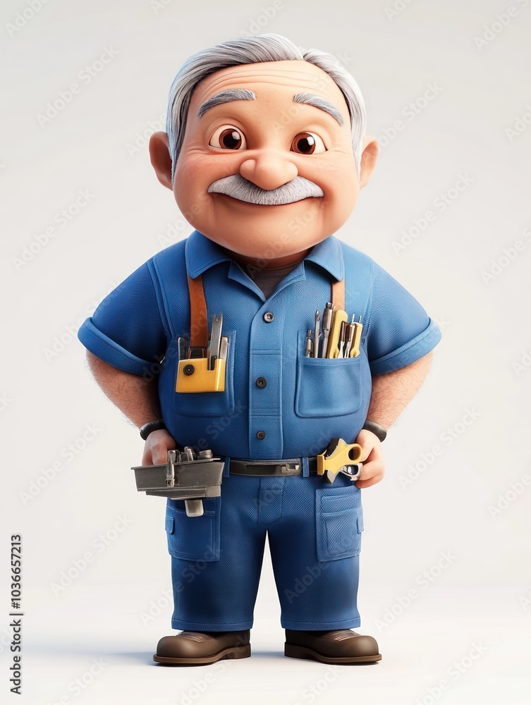 A friendly cartoon mechanic with tools, representing craftsmanship and service. A friendly cartoon mechanic with tools, representing craftsmanship and service.
