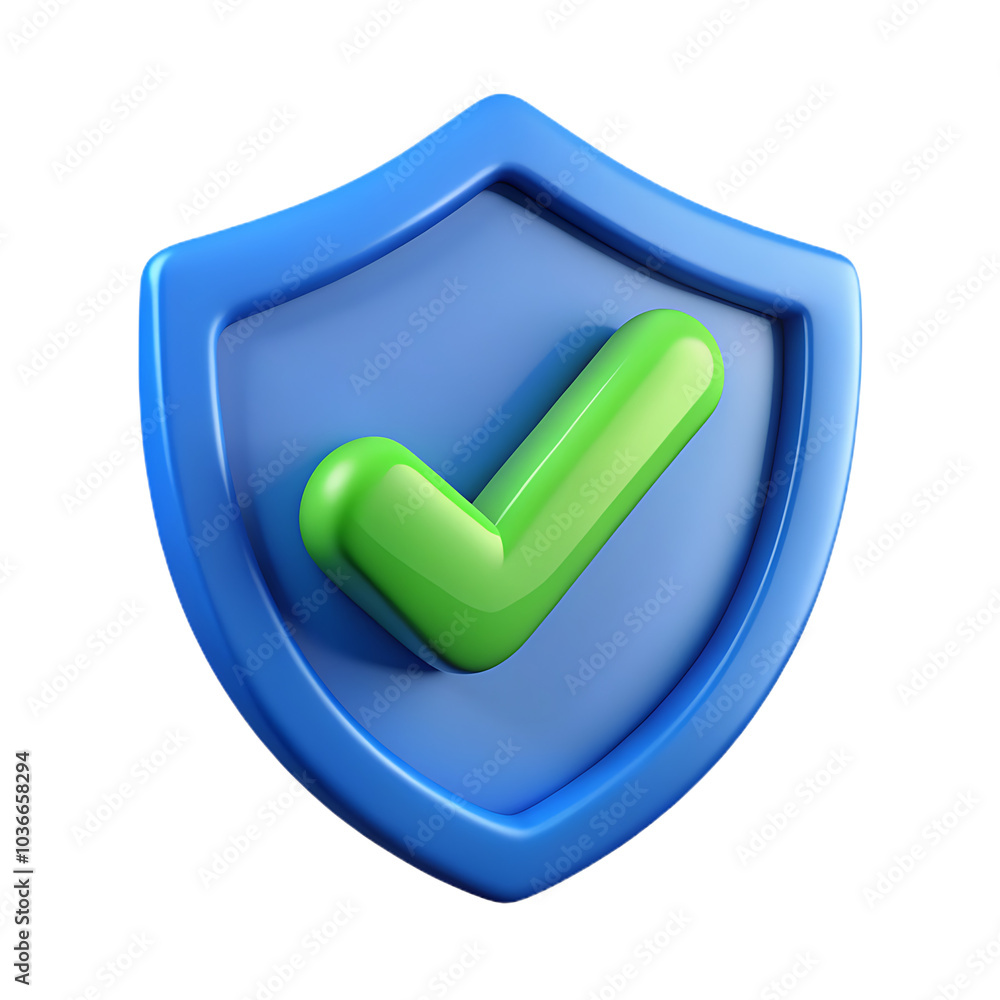 3D Shield with Checkmark Icon 3D Shield with Checkmark Icon