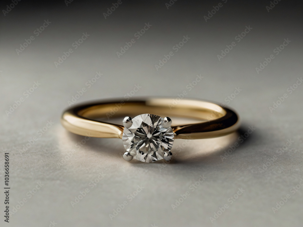 Wedding ring embellished with a brilliant diamond. Wedding ring embellished with a brilliant diamond.