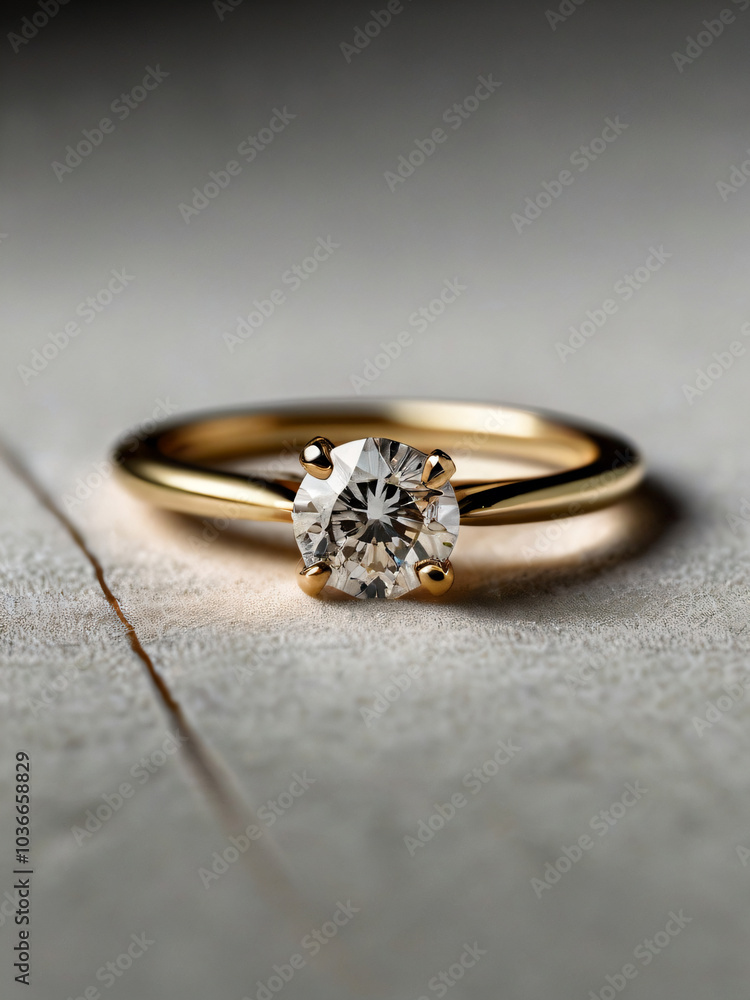 Wedding ring embellished with a brilliant diamond. Wedding ring embellished with a brilliant diamond.