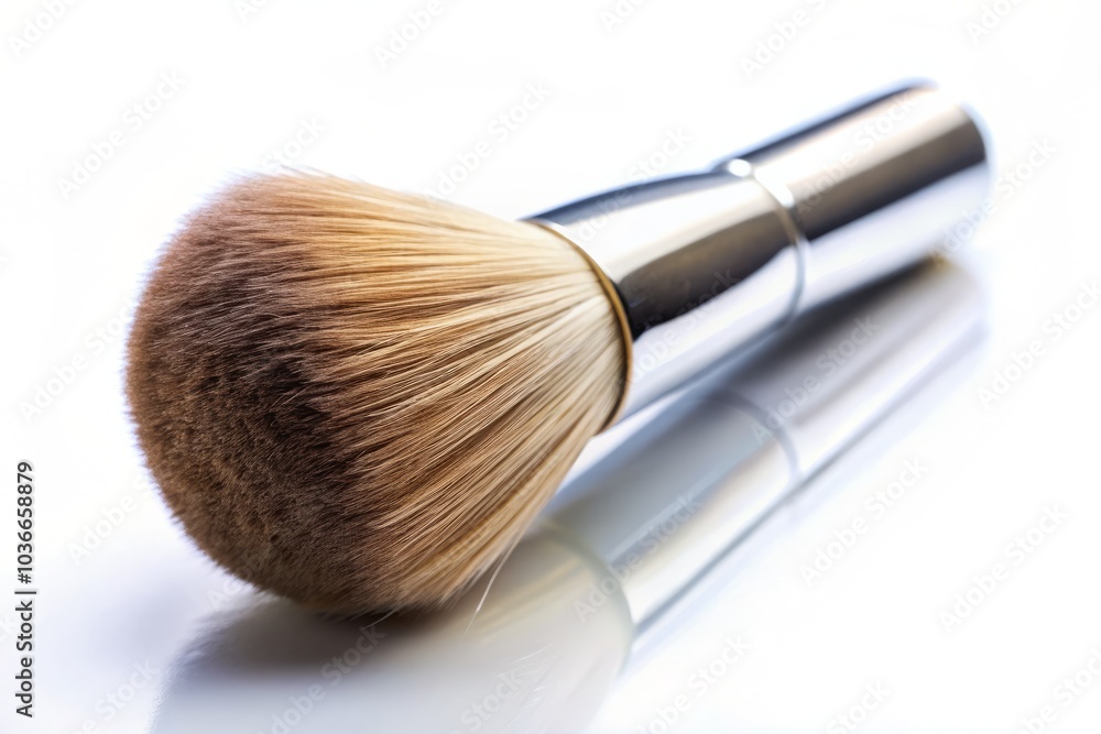 A professional makeup brush isolated against a white backdrop, showcasing a tilt-shift effect, perfect for glamorous artistry and essential for beauty enthusiasts and cosmetic lovers. A professional makeup brush isolated against a white backdrop, showcasing a tilt-shift effect, perfect for glamorous artistry and essential for beauty enthusiasts and cosmetic lovers.