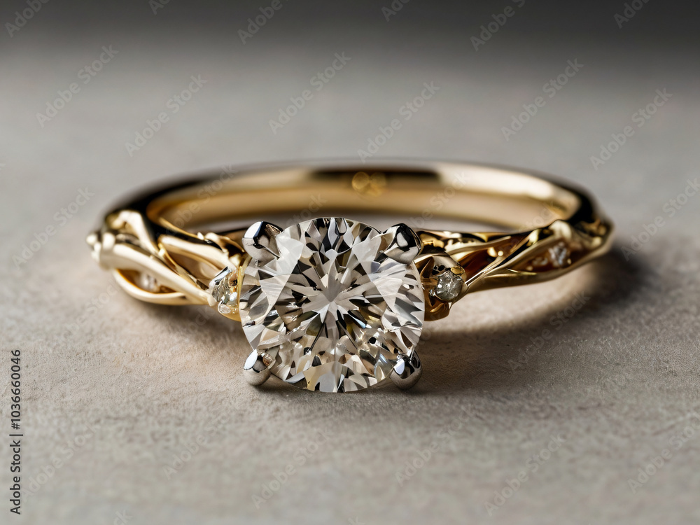 Diamond-studded wedding ring in a classic design. Diamond-studded wedding ring in a classic design.