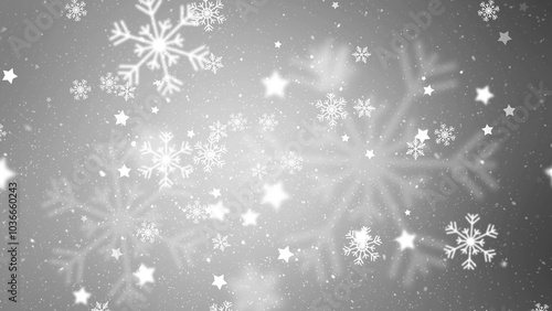 Wallpaper Mural Silver white snowflakes and stars on gray winter copy space holiday concept background. Illustration. Torontodigital.ca