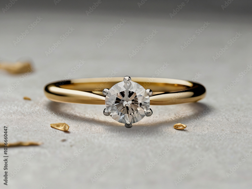 Elegant wedding ring featuring a brilliant diamond. Elegant wedding ring featuring a brilliant diamond.