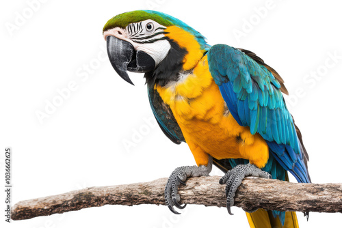 Isolated Macaw on transparent Background, Perfect for Promotional Materials and Nature-Themed Projects in Graphic Design photo