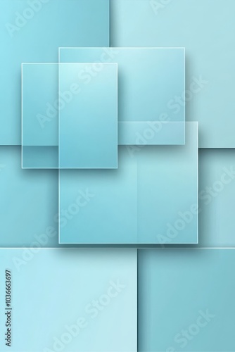 Abstract Background With Transparent Squares. Blue Colors Overlapping. Modern  Geometric Design.