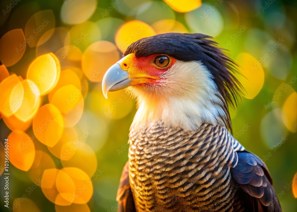 Bokeh effect captures Crested Caracara in Brazil's Pantanal, showcasing this majestic Mexican eagle in its natural habitat. Celebrate wildlife photography and avian conservation efforts. Bokeh effect captures Crested Caracara in Brazil's Pantanal, showcasing this majestic Mexican eagle in its natural habitat. Celebrate wildlife photography and avian conservation efforts.