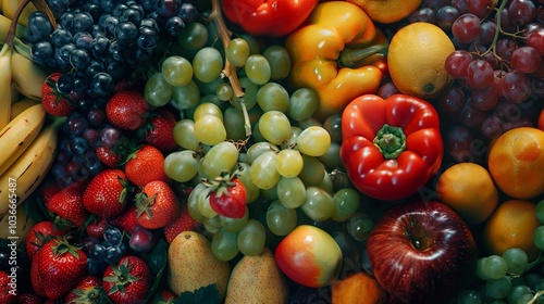 Fresh and Colorful Fruit Arrangement: A Still Life of Nature's Bounty