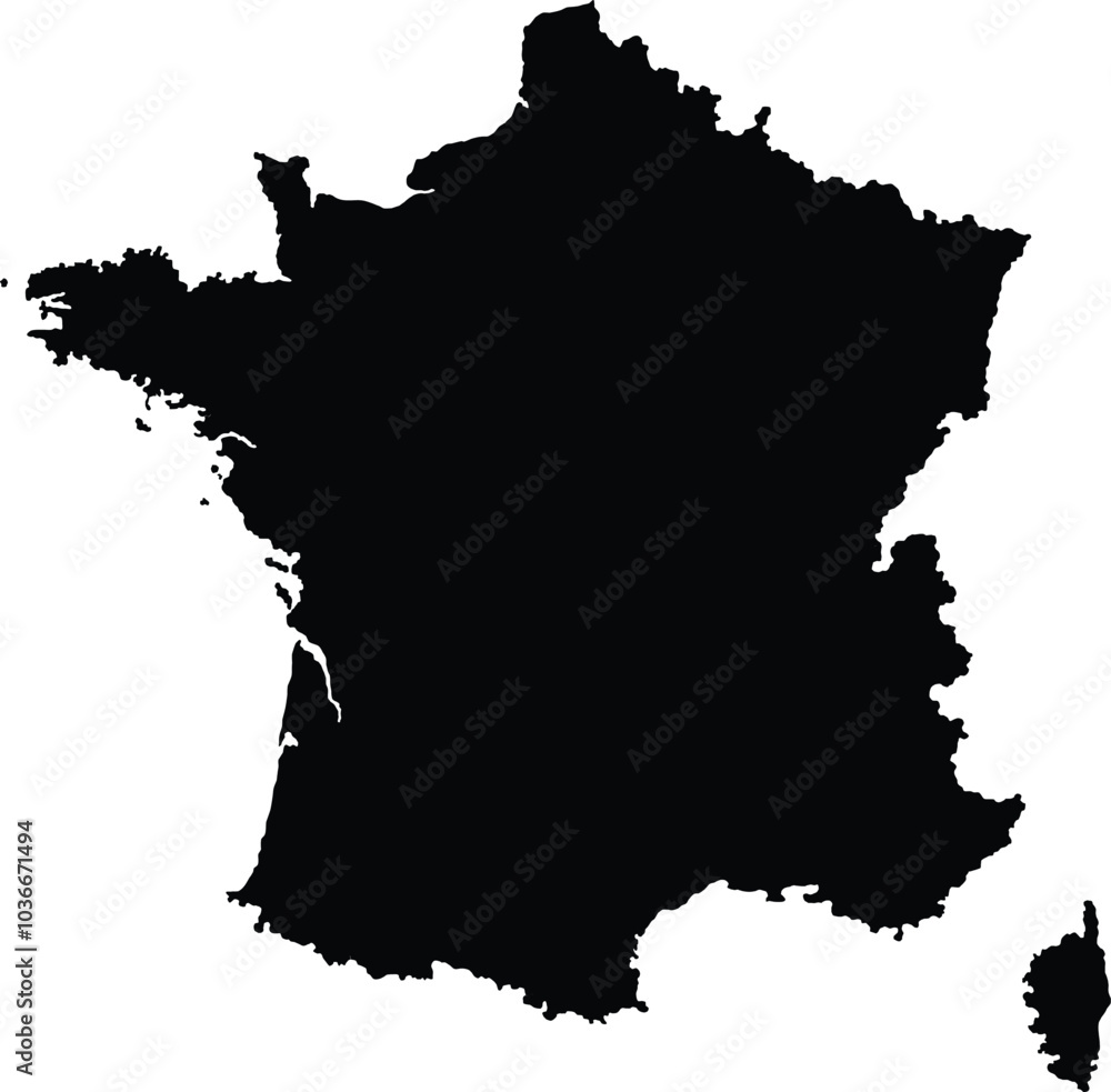 Obraz premium France black map