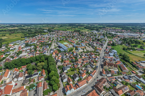 Neustadt an der Donau im westlichen Niederbayern von oben