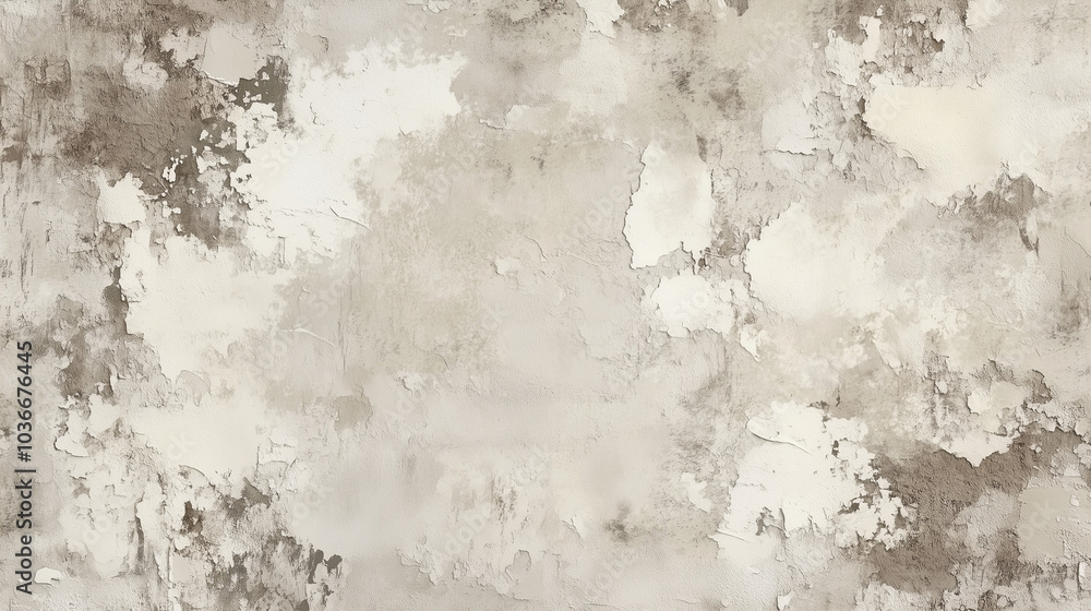 Obraz premium Textured gray and beige abstract wall with peeling paint in a modern interior setting