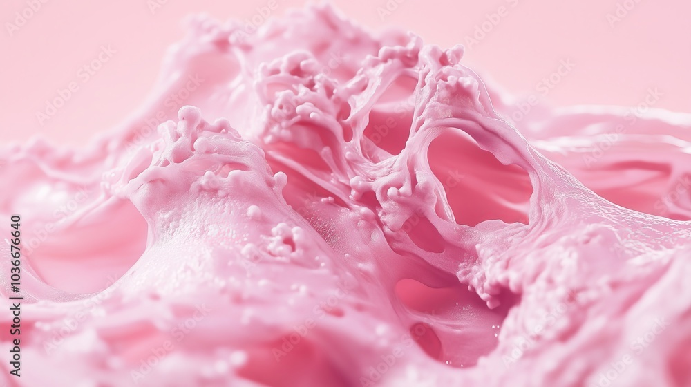 Mesmerizing Interaction of Pink Texture and Bubbles in Motion Mesmerizing Interaction of Pink Texture and Bubbles in Motion