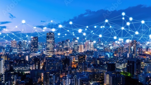 Wallpaper Mural Illuminated Futuristic Cityscape at Night Torontodigital.ca