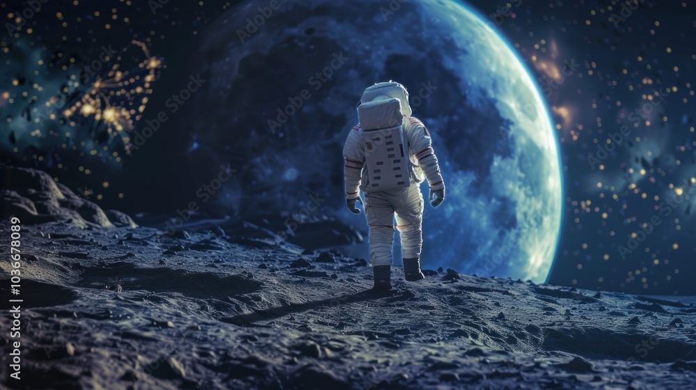 Obraz premium Astronaut on the Moon