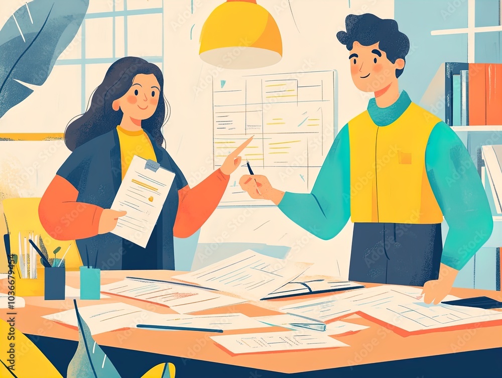 Collaborative Analysis: Professionals Deep in Report Review - Perfect for Office Motivation or Sports Environment Decor Collaborative Analysis: Professionals Deep in Report Review - Perfect for Office Motivation or Sports Environment Decor