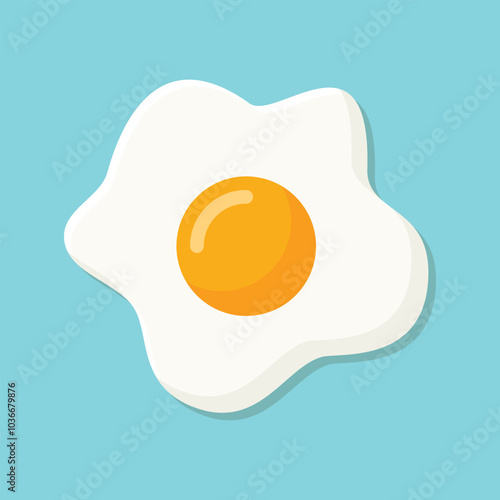 Fried egg icon in flat style. Omelet vector illustration on isolated background. Healthy food sign business concept.