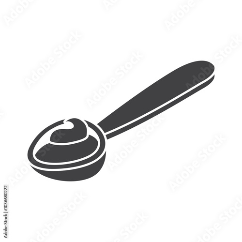 Spoon icon in flat style. Teaspoon vector illustration on isolated background. Tablespoon sign business concept.