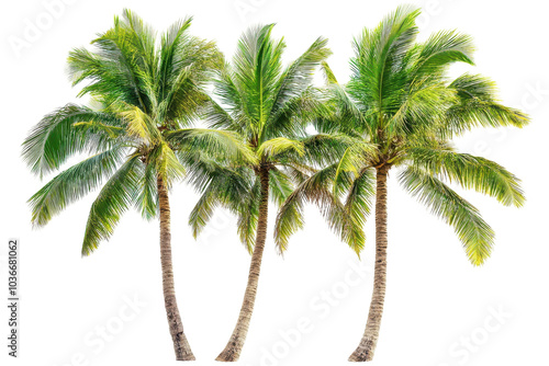 Vibrant Palm Trees Isolated on a transparent Background for Stylish Summer Designs and Tropical Themes