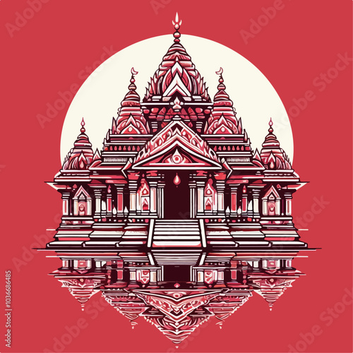 illustration of a temple