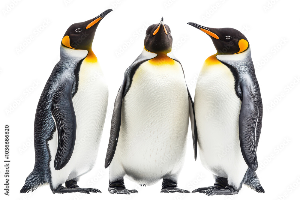 Fototapeta premium Cute Penguins Isolated on a transparent Background Perfect for Educational Purposes and Wildlife Articles