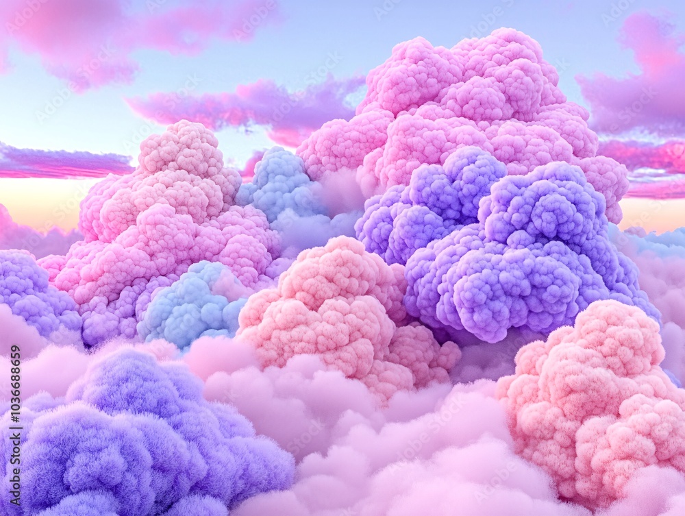 Dreamy Pastel Clouds in a Vibrant Sky Dreamy Pastel Clouds in a Vibrant Sky