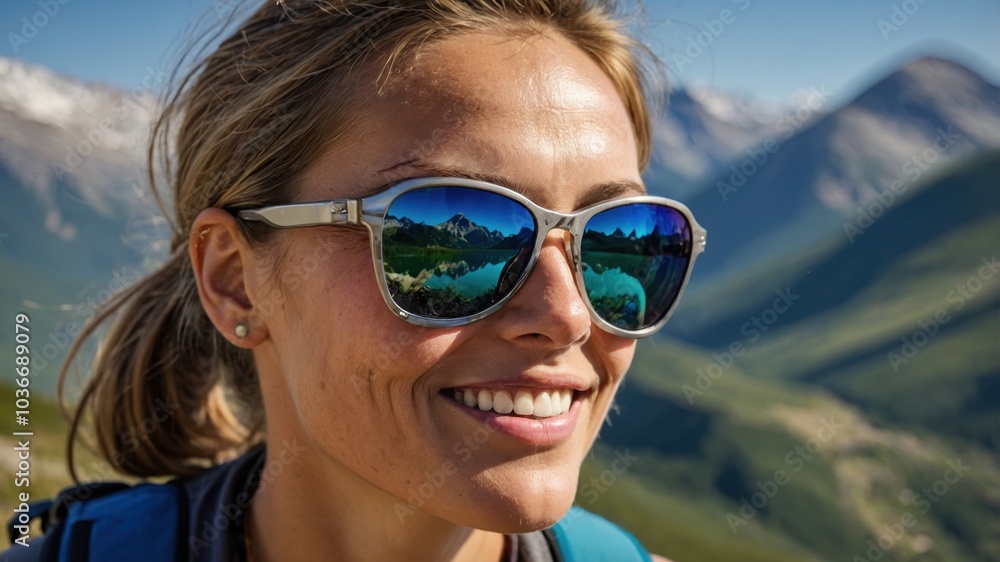 Woman tourist on the background of mountains Woman tourist on the background of mountains