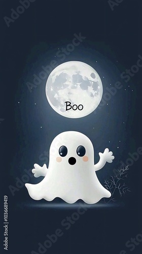 Floating ghost saying 