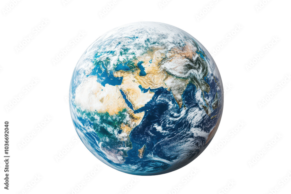 Fototapeta premium Stunning Aerial View of Planet Earth Isolated on a transparent Background Perfect for Educational and Creative Projects