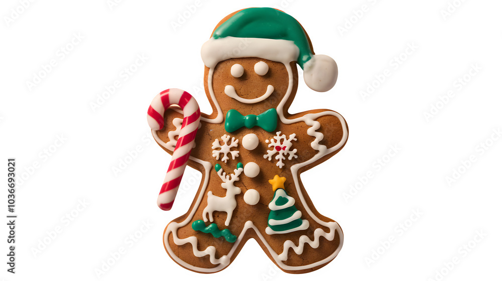Fototapeta premium gingerbread cookies isolated on transparent background