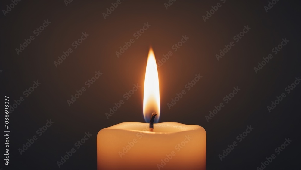 Candle Flame on Dark Background with Warm Glow. Candle Flame on Dark Background with Warm Glow.