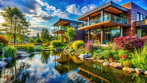 Architectural Photography of Teichrohrsnger Habitat: Captivating Structures in Natural Settings, Showcasing Unique Designs, Modern Architecture, and Ecological Integration for Wildlife Conservation