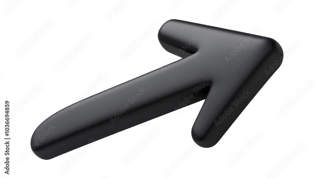 black arrow 3d render icon isolated on transparent background cutout black arrow 3d render icon isolated on transparent background cutout