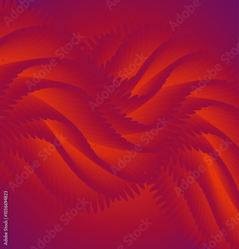 Abstract fractal spiral background red and orange colored illustration