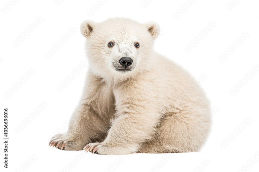 Adorable Polar Bear Cub Isolated on transparent Background Perfect for Winter-Themed Projects and Nature Conservation Campaigns Adorable Polar Bear Cub Isolated on transparent Background Perfect for Winter-Themed Projects and Nature Conservation Campaigns