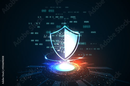Cyber security and data protection concept, Data security system, Shield icon, Business privacy protect personal information.