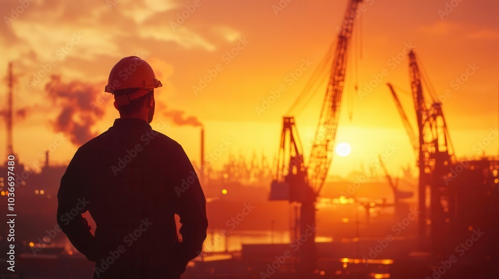 Engineer standing at port Engineer standing at port