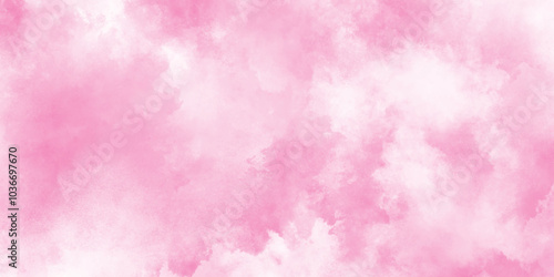 smooth and stained paper pink smoke, creative colorful modern pink paper texture with stains, Abstract brush painted pink watercolor background with blurry fogg.