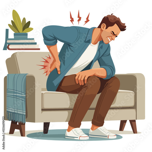  man is sitting on a couch with his back to the camera