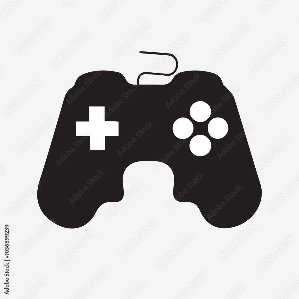 Black Game Console Silhouette Vector Black Game Console Silhouette Vector