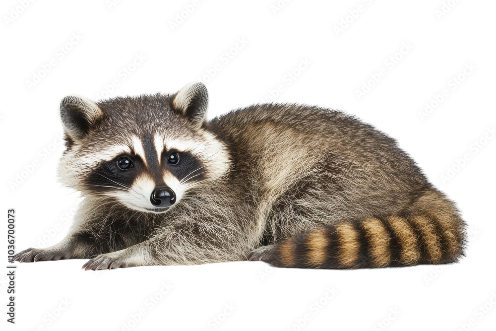 Fototapeta premium High-Quality Image of a Raccoon Isolated on a transparent Background Perfect for Educational and Creative Projects
