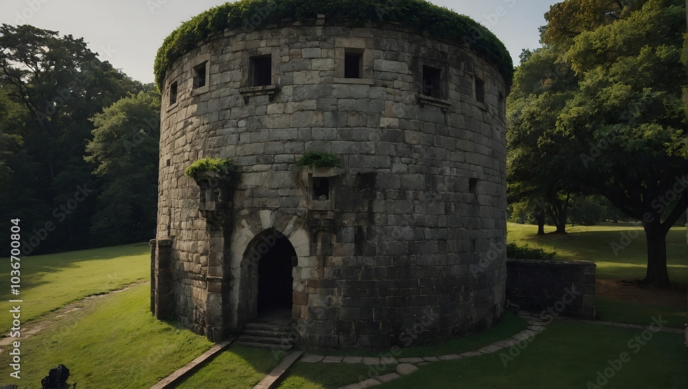 The archer tower stands as a guardian of the village The archer tower stands as a guardian of the village