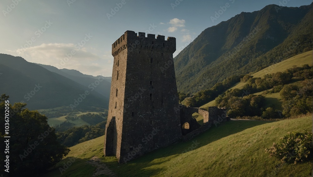 The archer tower stands as a sentinel overlooking the village The archer tower stands as a sentinel overlooking the village