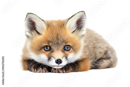 Red Foxes on a transparent Background: Ideal for Wildlife Education, Conservation Campaigns, and Nature Themes photo