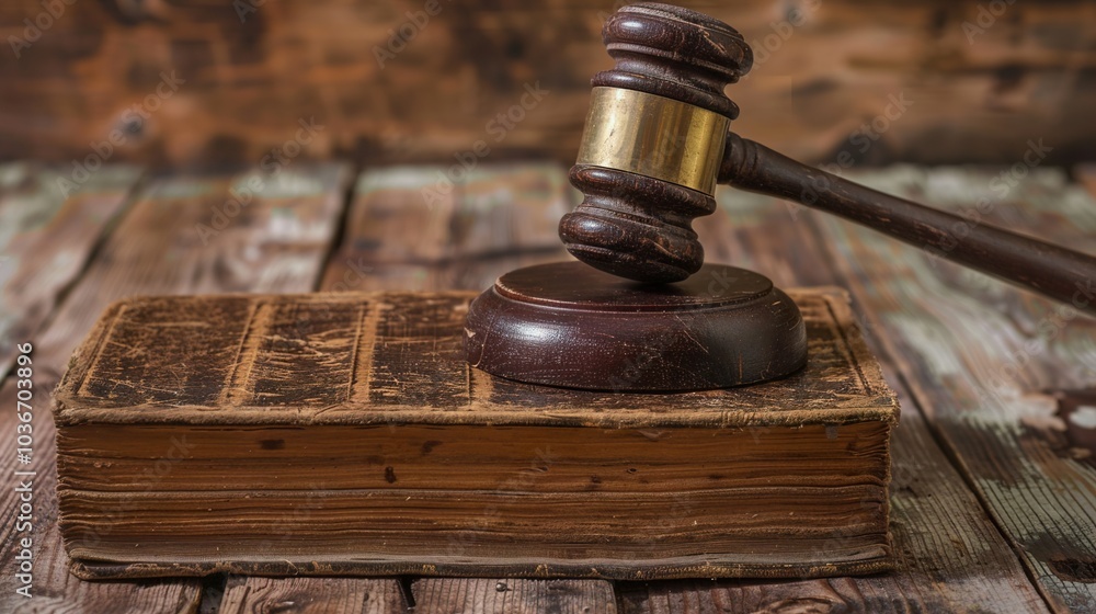 Gavel and Law Book: Symbol of Justice Gavel and Law Book: Symbol of Justice