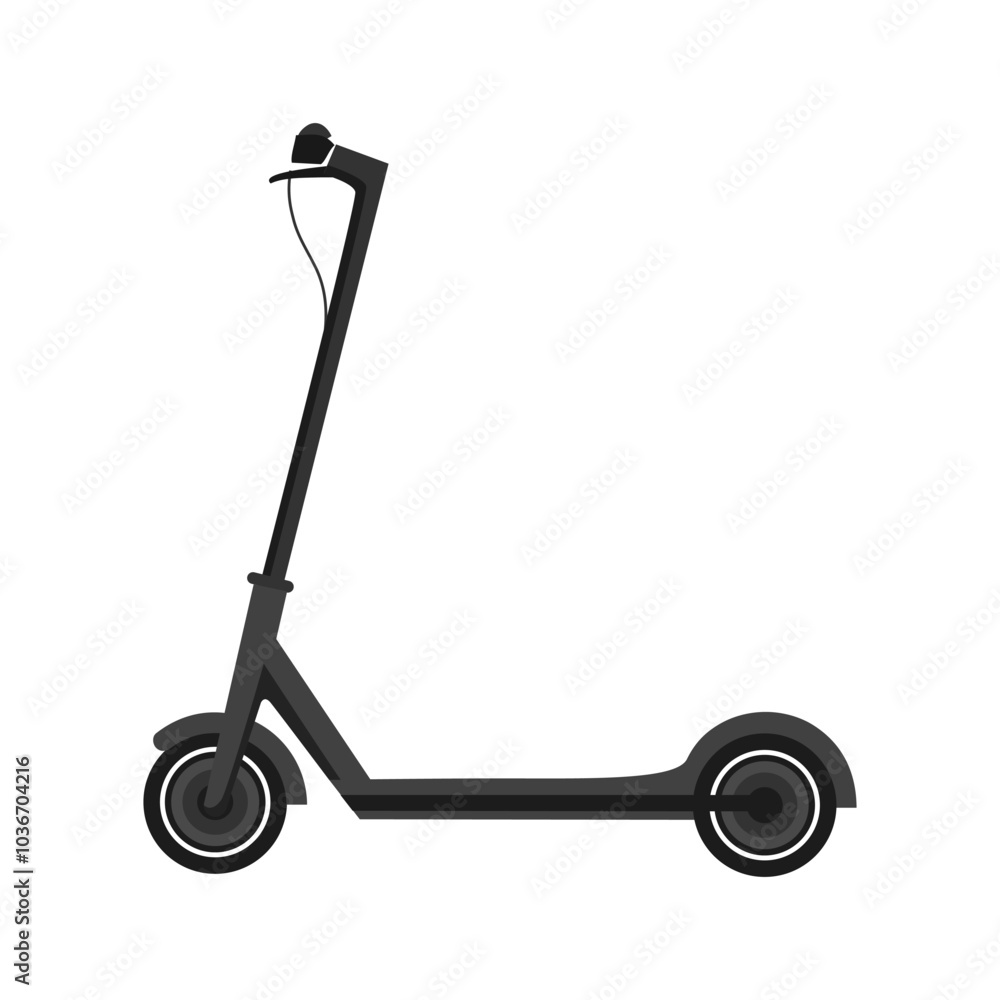 Electric kick scooter vector illustration. Black modern vehicle icon. Cartoon popular eco transport isolated on transparent background. Electric kick scooter vector illustration. Black modern vehicle icon. Cartoon popular eco transport isolated on transparent background.